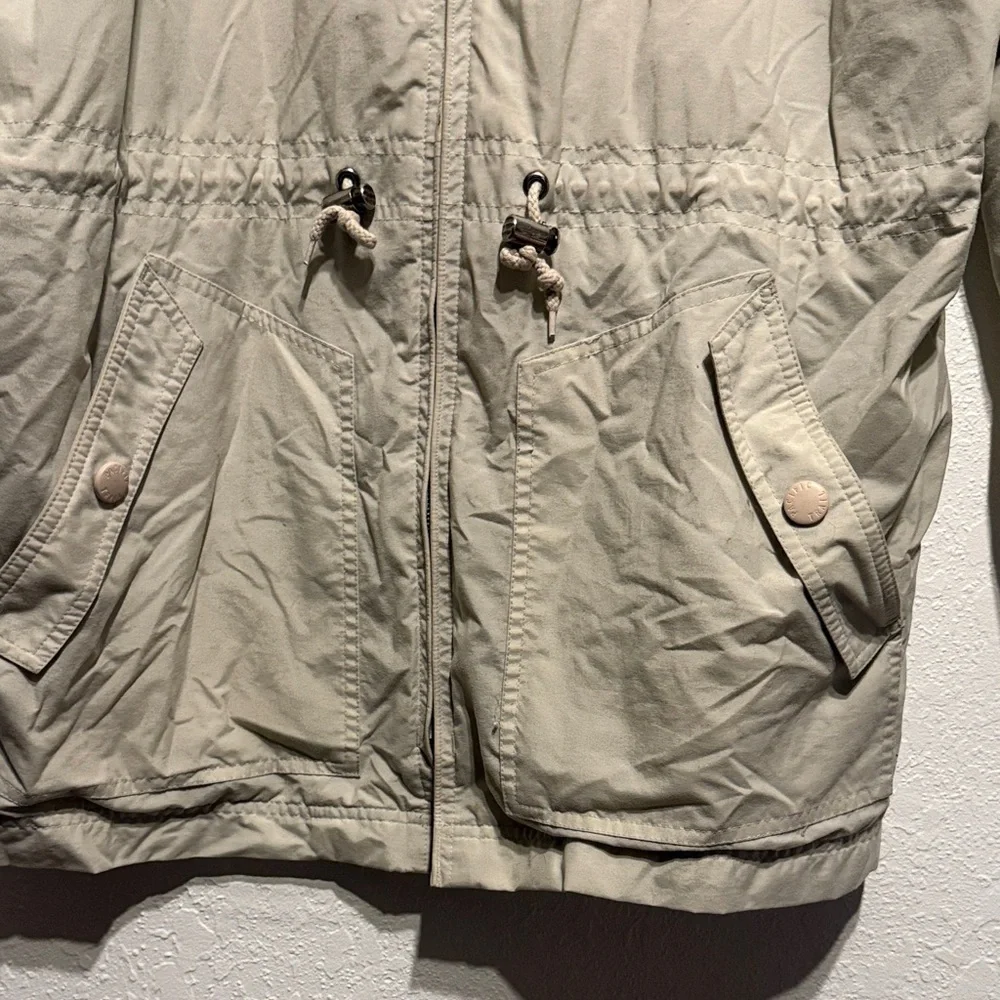 Pacific Trail Light Beige Lightweight Hooded Jacket Cinch Waist M Outdoor Hiking